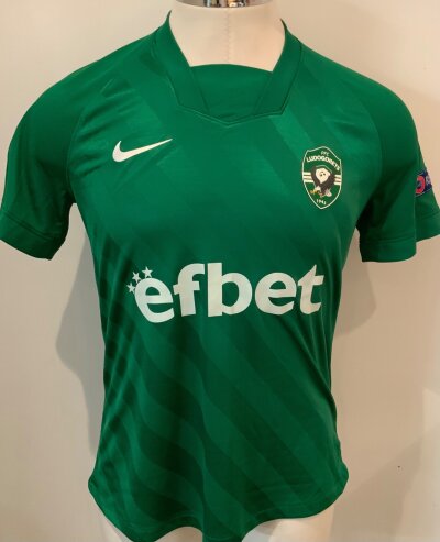 Ludogrets 2020 - 2021 Match Worn / Issued Football Shirts: Europa League short sleeve green shirts which were all for the Europa League matches v Tottenham. Players featured are Manu Higinio Kesuru and Ikoko.  All in excellent condition. (4)