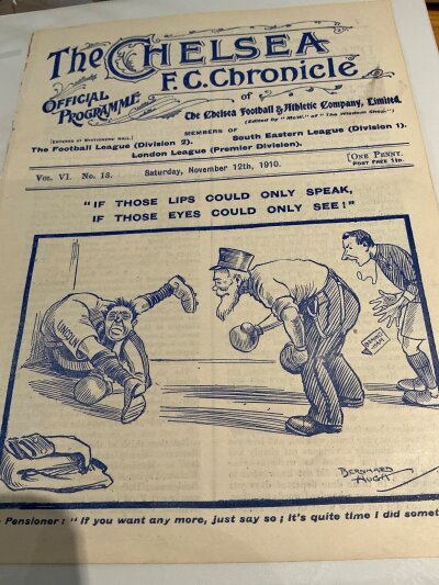 1910 - 1911 Chelsea v Birmingham City Football Programme: Ex bound volume with no team changes for the match on 12th November.