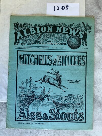 1933 - 1934 West Brom v Chelsea Football Programme: Division 1 match programme in very good condition with no team changes.