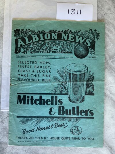1935 - 1936 West Brom v Chelsea Football Programme: Division 1 match programme in very good condition with no team changes.