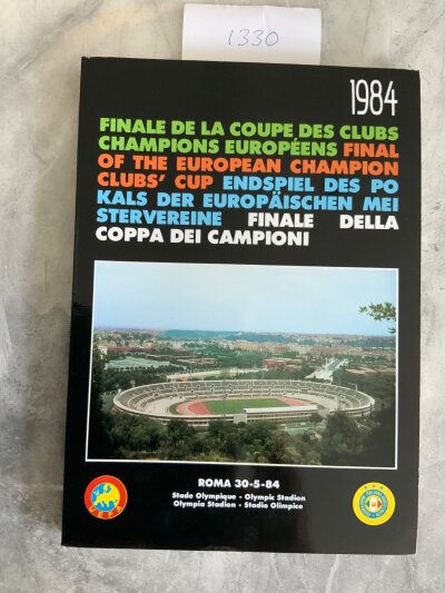 1984 European Cup Final Liverpool v Roma Football Programme: Superb condition 122 page small black version with no writing. Harder to obtain official Italian version.