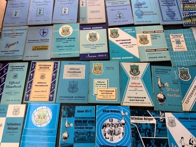 Tottenham Football Handbook Collection: Complete post war collection from 48/49 to 2024/2025 in very good condition.