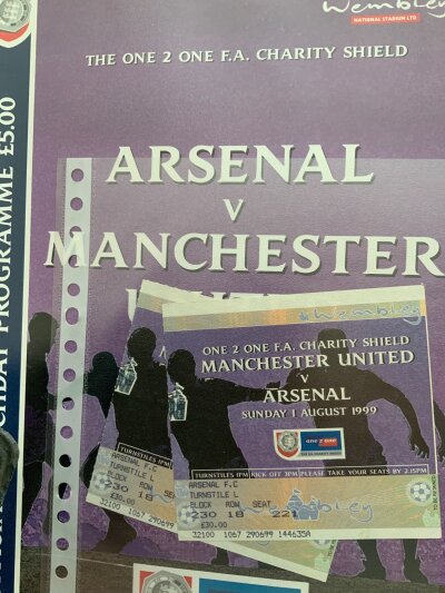 Arsenal Charity Shield Programme + Ticket Collection: 1979 1989 1991 1993 1999 2002 2003 2004 2014 2015 2017  2020 2023 with tickets for all with the odd team sheet and menu. Please note 2020 ticket could be a copy.