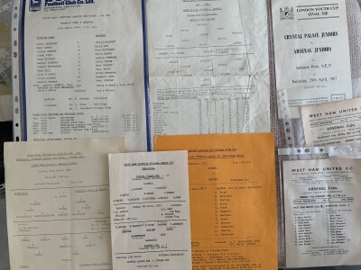 Arsenal Away Minor Football Match Programmes: Includes SEC League Cup, London Minor Cup, London Youth Cup, 66/67 Walton National Cup final, 64/65 Cambridge Playing Fields Cup, 80/81 Aston Villa Presidents Cup, 58/59 Bath Coronation Cup plus more recent matches with tickets and more.