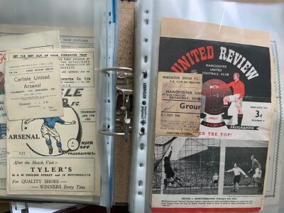 Arsenal Complete FA Cup Away Football Programmes+ Tickets: Probably complete of every programme from 45/46 to recent. After 46/47 the first ticket that was missing was 74/75 Leicester 2nd replay. This includes all finals, semi finals, double season and some incredible tickets for example 50/51 Carlisle, 52/53 Burnley. This is the work of a lifetimes dedication and is an incredible lot housed from the beginning in 6 large binders then a box from 2013.