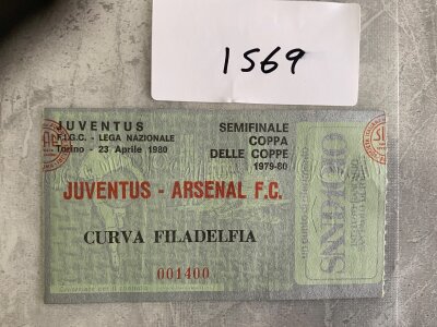 79/80 Juventus v Arsenal ECWC Semi Final Football Ticket: Excellent condition ticket from the famous match where Arsenal scored a late winner and got to the final.