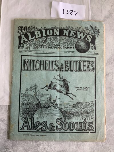30/31 West Brom v Charlton Special Edition Football Programme: Good condition league programme with no team changes. This programme is the FA Cup winning souvenir with a pull out team group of both West Brom and Birmingham and articles on winning the FA Cup. It also was a very important match where a 3-2 win guaranteed them promotion to division one.