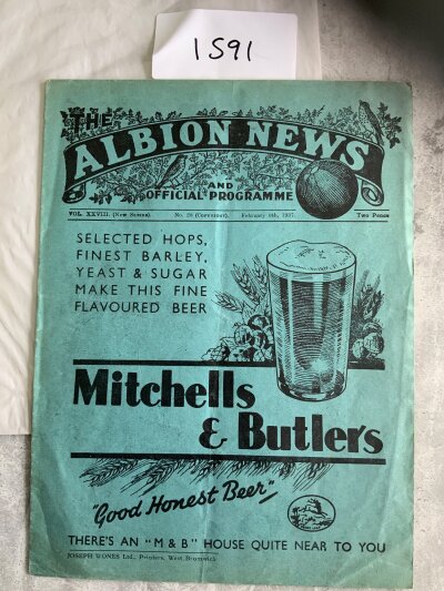 36/37 West Brom v Charlton Football Programme: Fair/good condition league programme with pencilled team changes. Ink stain to rear which bleeds through onto inside pages.