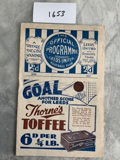 1930 - 1931 Leeds United v Chelsea Football Programme: Good condition league programme with no team changes.