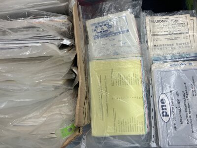 Reserve + Youth Home Football Programmes: Must view boxes with old and new from around 70 clubs. Mainly from the 60s onwards and whilst bulk are quite modern sheets there is the odd gem or older issue to make this interesting. Good condition with duplication in 4 boxes. (Est 3000)