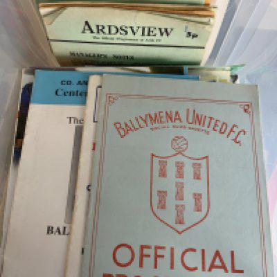 Irish Football Programmes: Both north and south clubs in excellent condition from the 60s onwards with many 1990s. 350+ with instructions to sell. (2 boxes)
