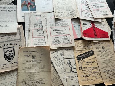 Hounslow 50s + 60s Football Programmes: Following the career of Dennis Bird to include some selection cards and correspondence. Home and away going through to the end of his career at Hampton. Quantity with instructions to sell.