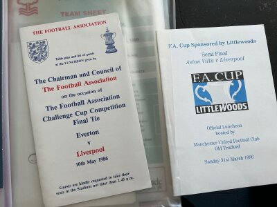 Big Match Football Programmes: 14 FA Cup finals from 1960 with European finals, Internationals, 5 A Sides and much more occasionally with the odd ticket. There are also menus badges Charles Buchans magazines and even some speedway programmes. Worth a look.