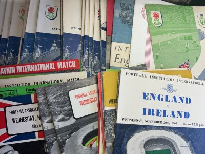 England Home Football Programme Collection: Near complete run of excellent condition programmes from 1947 to 1988. (154)
