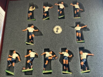 Tottenham Hand Made Football Figure Collection: 3 separate boxes with quality made figures all with names to base. Spurs team are 1901 + 1921 FA Cup winners and the 60/61 double team. Hard to obtain. (3)