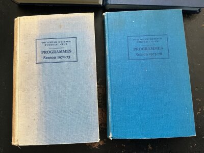 Tottenham Bound Volumes Of Football Programmes: 83/84 1st team only plus 85/86 + 86/87 to include 1st team and reserves. Excellent condition. C/W Spurs programme guide book. Instructions to sell.