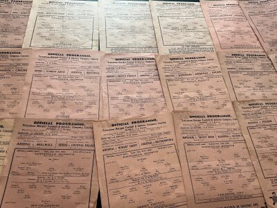 Tottenham 1940s War Time Home Football Programmes: Excellent condition from 44/45 and 45/46 mainly unwritten. (24)