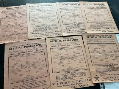 Tottenham 1940s War Time Home Football Programmes: Excellent condition to include 42/43 Chelsea Millwall Reading cup 43/44 Aldershot, Reading Charlton, 45/46 Hall benefit. (7)