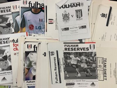 Fulham Reserve + Youth Football Programmes: From the 80s onwards with some duplication. (Est 140)