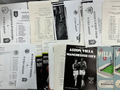 Aston Villa Reserve + Youth Football Programmes: From the 60s to quite modern. Most are from 80s onwards and were copied at the ground so are not colour. Some duplication. (Est 270)