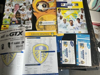 2002 Bangkok v Leeds Thailand Tour Football Memorabilia: Includes 2 identical programmes, tickets and more.