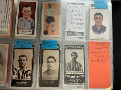 Football Trade Cards: Wide range of old and modern cards housed in 3 albums with instructions to sell.