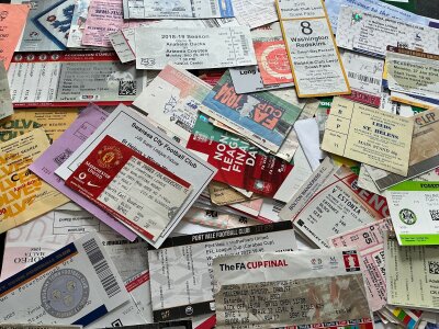 Football Tickets: Includes FA Cup + League Cup finals, Charity Shield, Internationals, Overseas and general league tickets. Instructions to sell. (170)