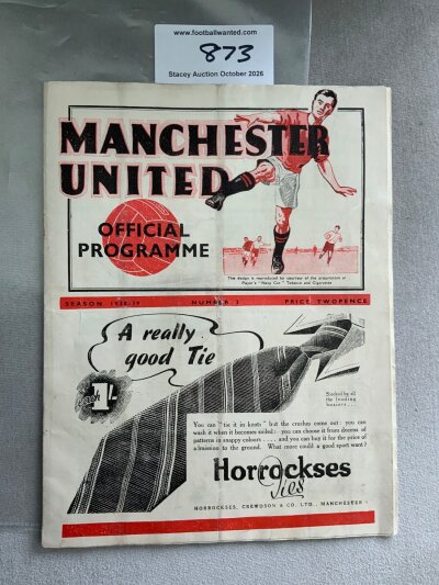 1938 - 1939 Manchester United v Chelsea Football Programme: Very good condition division one programme with no team changes. Light fold.