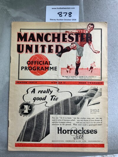 1938 - 1939 Manchester United v Brentford Football Programme: Very good condition division one programme with pencilled team changes. Light fold.