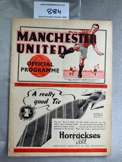 1938 - 1939 Manchester United v West Brom FA Cup Football Programme: Very good condition programme with no team changes.