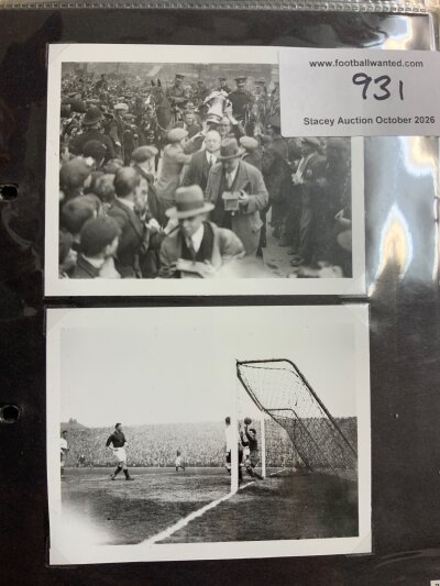 1930s Arsenal Photos + Glass Negative Plates: Lovely picture of the last goal going in of the championship winning season at Highbury in May 1931 and Arsenal captain Parker holding the FA Cup aloft at a civil reception at Islington Town Hall. The glass negative plates in which these photos were reproduced are included.