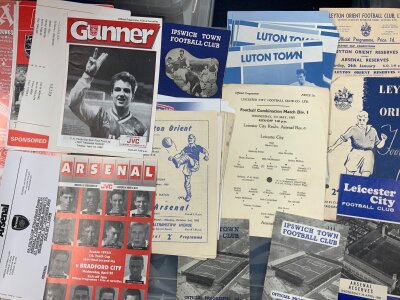 Arsenal Home + Away Reserve + Youth Home Football Programmes: From the late 50s onwards with duplication in very good condition. A few earlier spotted. (Est 500)