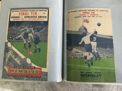 Arsenal Big Match Football Programmes: Must view lot to include a poor condition 1932 FA Cup final, 3 x European Finals. Cup finals include 1950 + 1952 plus title winning away programmes at Tottenham 70/71 and Liverpool 88/89.