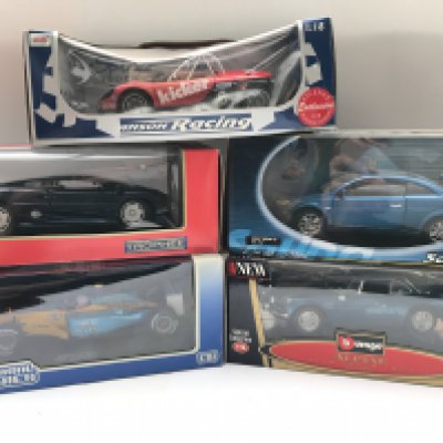 5 X Boxed Diecast Vehicles including Universal Hobbies. Burago. Maisto etc. 1/18 and 1/16 Scale.