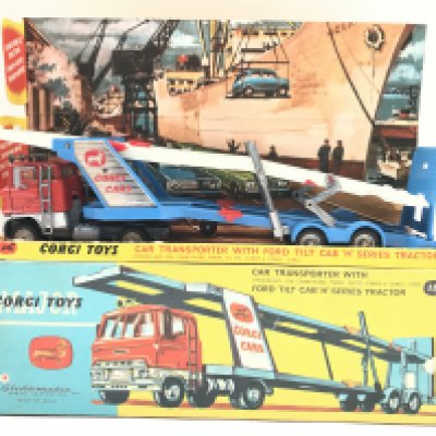 A Boxed Corgi Car Transporter With Ford Tilt Cab H Series Tractor. #1138. No Reserve.