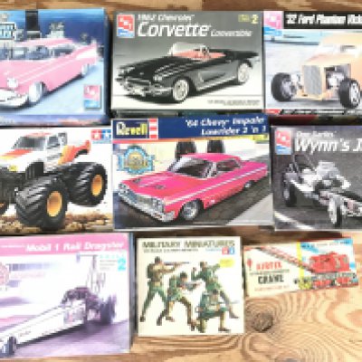 A Box Containing Model Kits including Ertl. Revell. And Tamiya. No Reserve.