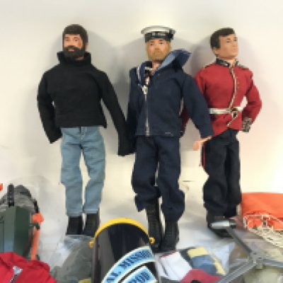 3 X Action Men and a Collection of Uniform and accessories.