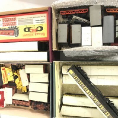 A Collection of 00 Gauge Coaches and Wagons.