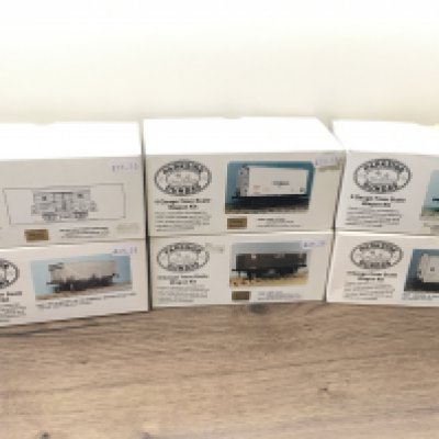 A collection of 6 boxed model kits by Parkside Dundalk..all are 0 gauge 7mm scale wagon kits. No reserve