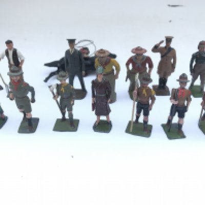 A Collection of Vintage Britains. Including a Golfer.Scouts. Cowboys Etc.