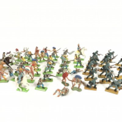 A Collection of Britains Soldiers. Cowboys. Indians and Cavalry.