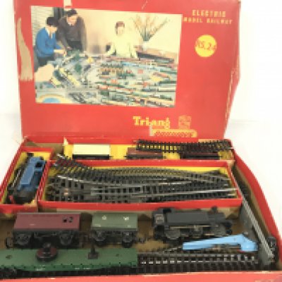 A Boxed Tri-Ang 00 Gauge Electric Model Railway #RS.24 with Extra Loco and Rolling Stock.