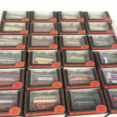 A collection of 24 boxed diecast model buses by Exclusive First Editions. All in original display boxes.