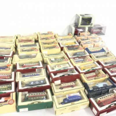 A collection in excess of 50 model vehicles mostly diecast all in original packaging. Manufacturers include Lledo..Oxford. No reserve