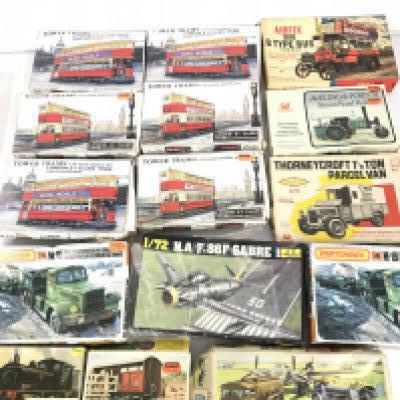 A Collection of Boxed Model Kits Including Matchbox.Airfix. Tower Trams.etc. No Reserve.