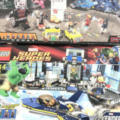 A Boxed Lego Super Hero Airport Battle #76051 and a Hulks Helicarrier Breakout Set #6868. Both have been Built. (2).