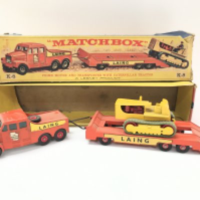 A Boxed Matchbox Prime Mover And Transporter With Caterpillar Tractor #K-8.