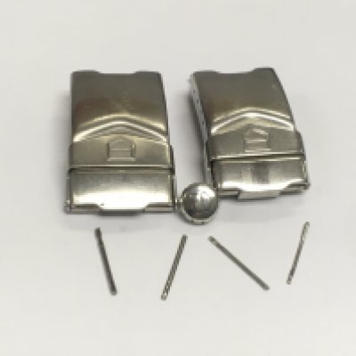 Two gents Tag Heuer watch clasps and button.