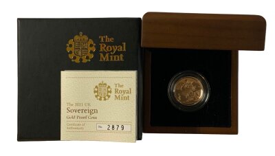 A Royal Mint 2011 Gold proof Sovereign.