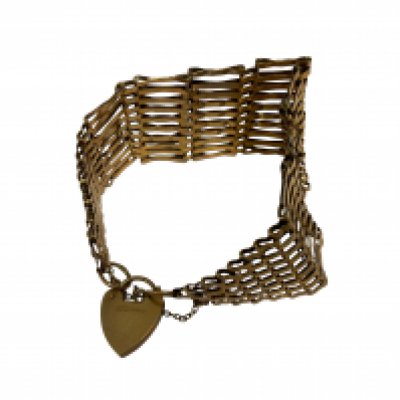 A vintage 9ct gold 10 bar gate bracelet.